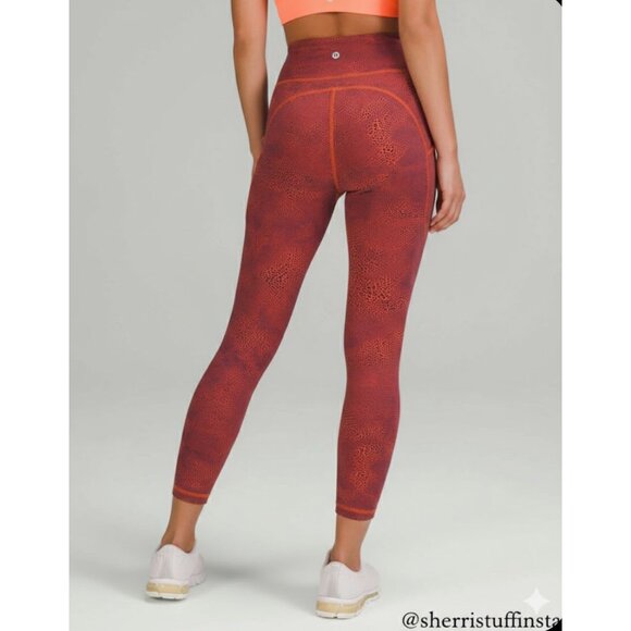 NWOT Lululemon Invigorate High-Rise Tight 25" Crackle Orange Training Leggings 6 - Picture 2 of 11
